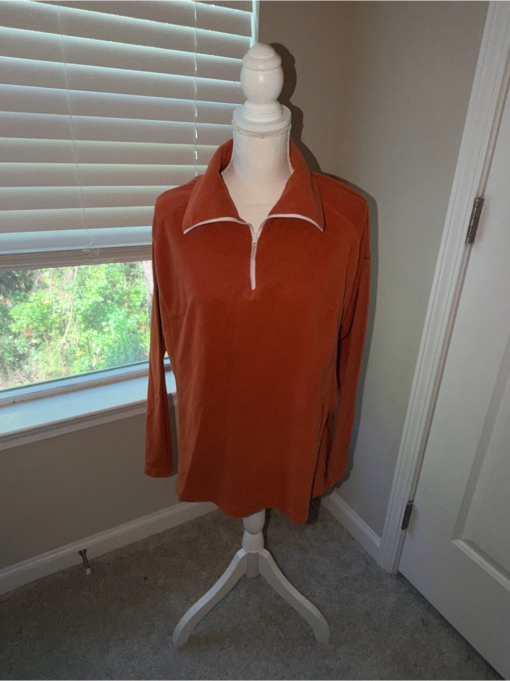 Columbia Women's Half-Zip Pullover - Rust with White Trim